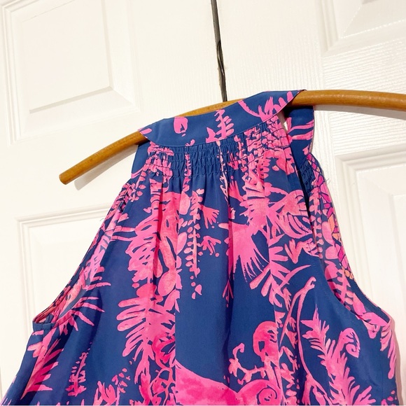 Lilly Pulitzer Bailey Silk Sleeveless Top Size XXS Indigo Night Caw Blouse Tank - Picture 8 of 8